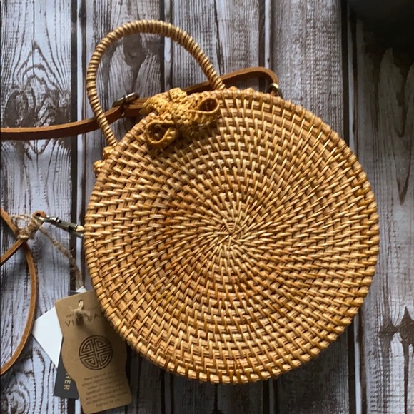 Vietnam Bags Handcrafted In Vietnam Rattan Circle Bag Poshmark